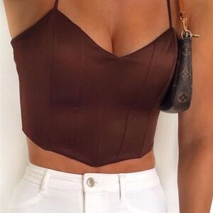 Brown Women's Top Corset Style